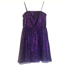 Purple Sequined Prom Dress